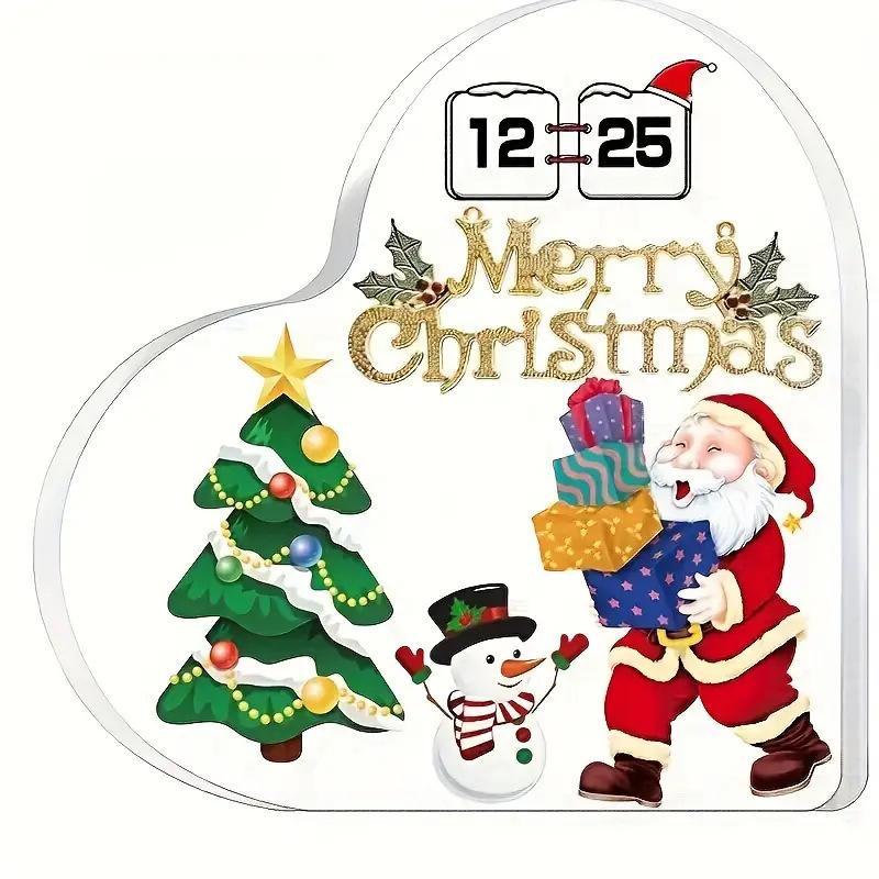 Christmas Heart Shaped Decorative With Santa Claus Xmas Tree Patterns Perfect For Home Holiday Decor