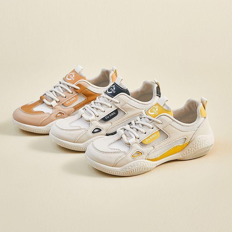 Internet celebrity Korean version of German training white shoes women's 2025 summer mesh breathable new student running sports casual shoes