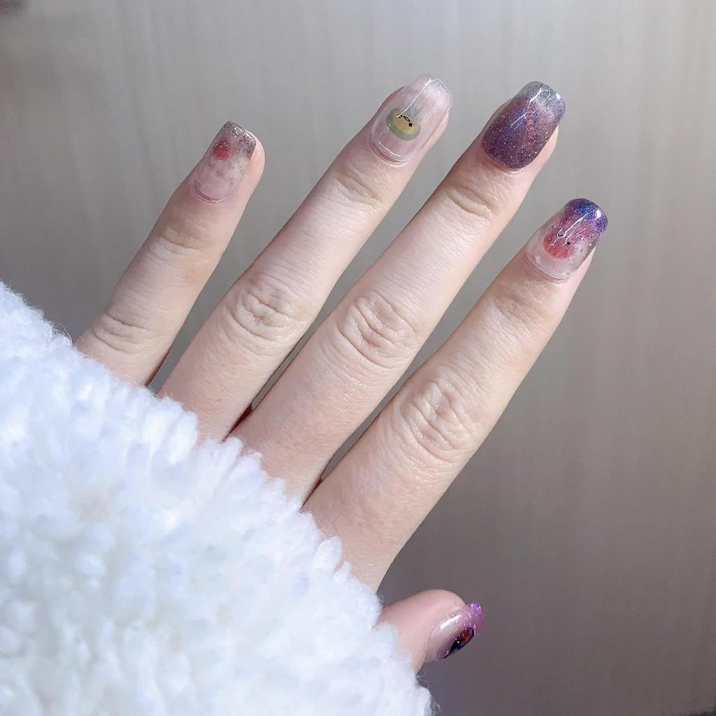 Handmade Nail Pure Color Jewelry Aurora Exotic Jellyfish Cute Cartoon Style