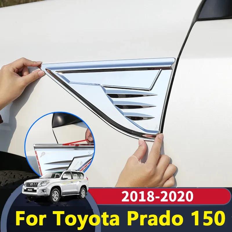 For Toyota Land Cruiser Prado 150 2018- Accessory Car Front Fender Engine Side Air Vent Cover Trim Shark Gills Vent Sticker