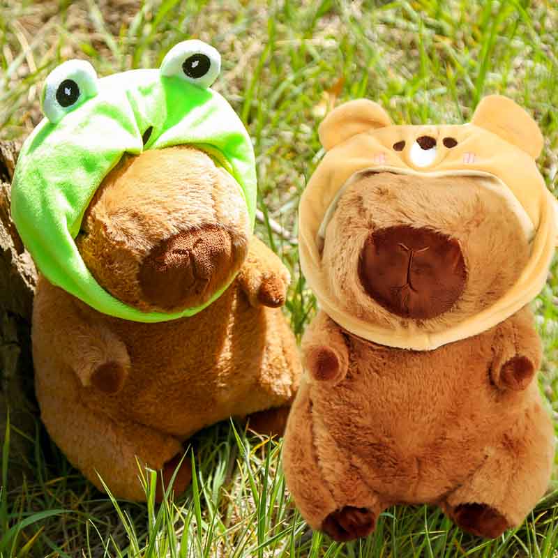2325Cm Hat Kapibara Doll Plush Simulation Capibara Anime Fluffty Toy Cute Doll Stuffed Animals Soft Doll Plush Christmas Gifts