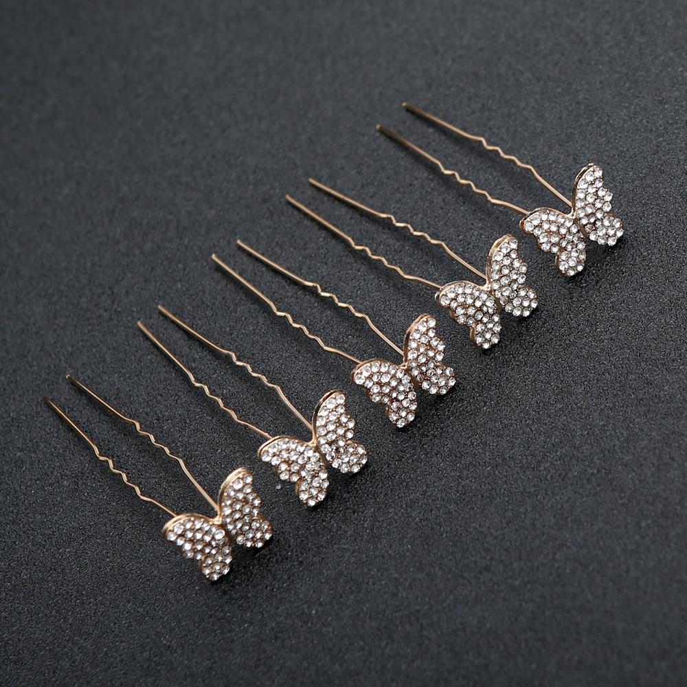 20pcs Delicate Fashion Hair Accessories Alloy Floral Rhinestone Hair Sticks Vintage Hanfu Butterfly Hair Performance Headpieces