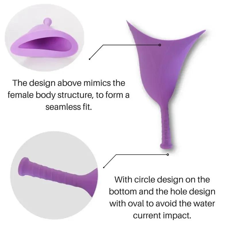 Dispositivo per Urinazione Femminile in Silicone Orinatoio Femminile Portatile Ti Permette di Fare Pipì in Piedi Riutilizzabile Imbuto per Pipì da Donna per Viaggi All'Aperto