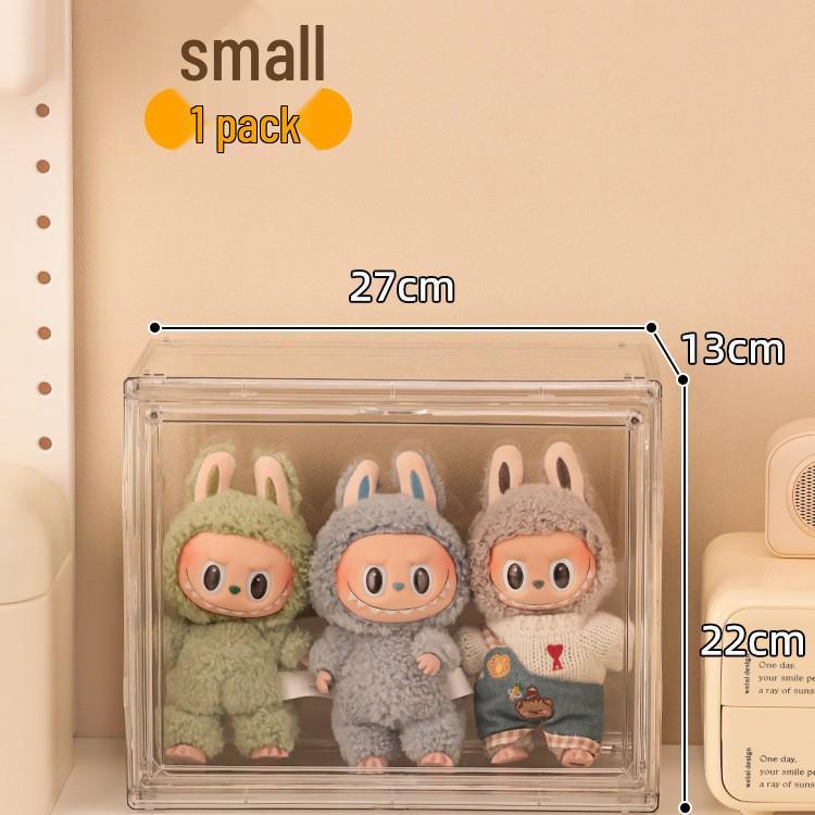 Transparent Vinyl Labubu Doll Display Storage Box for Pop Mart Figurines