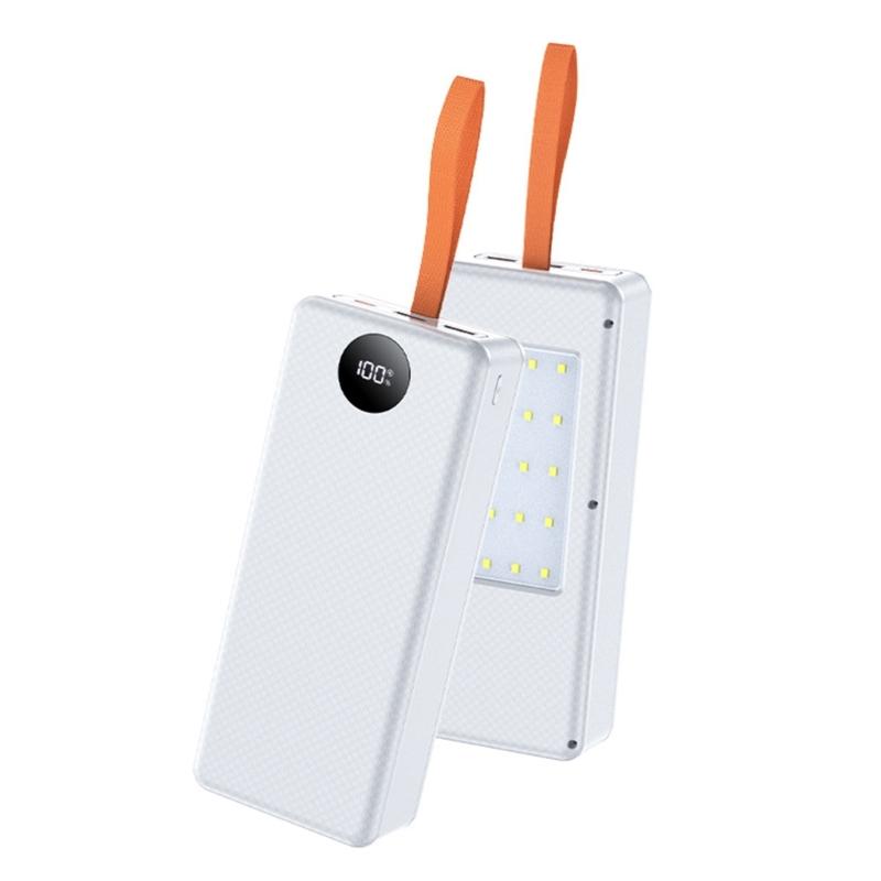 LED Camping Light Integrated Battery Box for 16 Slots 21700 Batteries DIY Charging Case with Multi Function