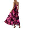 European and American new elegant thin shoulder strap dress printed party dress beach dress