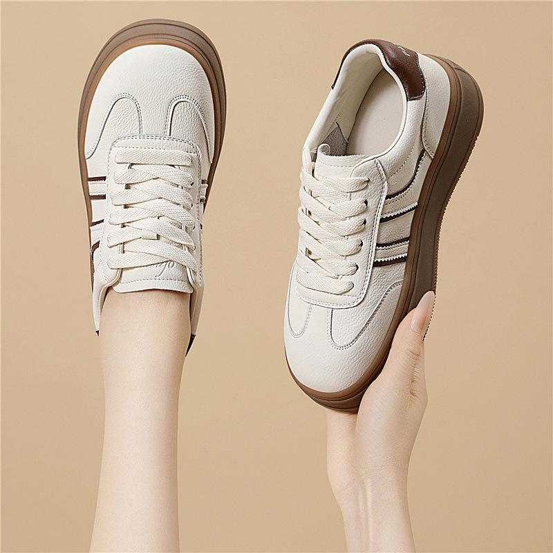 Casual sports little white shoes retro literary style thick-soled cm new heightening daily round head trend versatile women's shoes