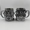 Stainless Steel Resin Insulated Coffee Mug with Engine Mechanical Detailing Beer Cup For Automotive Enthusiasts