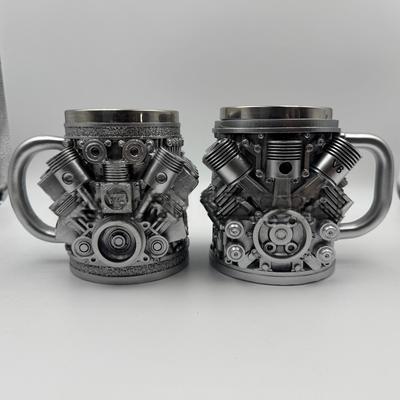 Tasse à café isotherme pour moteur automobile Tasse intérieure en acier inoxydable Récipient à eau résistant à la chaleur pour les passionnés d'automobile