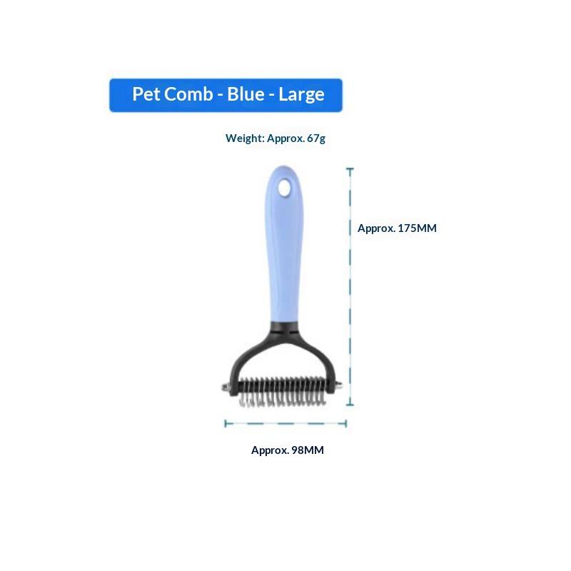 Pet Grooming Dematting Comb Double Sided Safe Blades Non Slip Handle For Dogs Cats Long Haired Pets Grooming