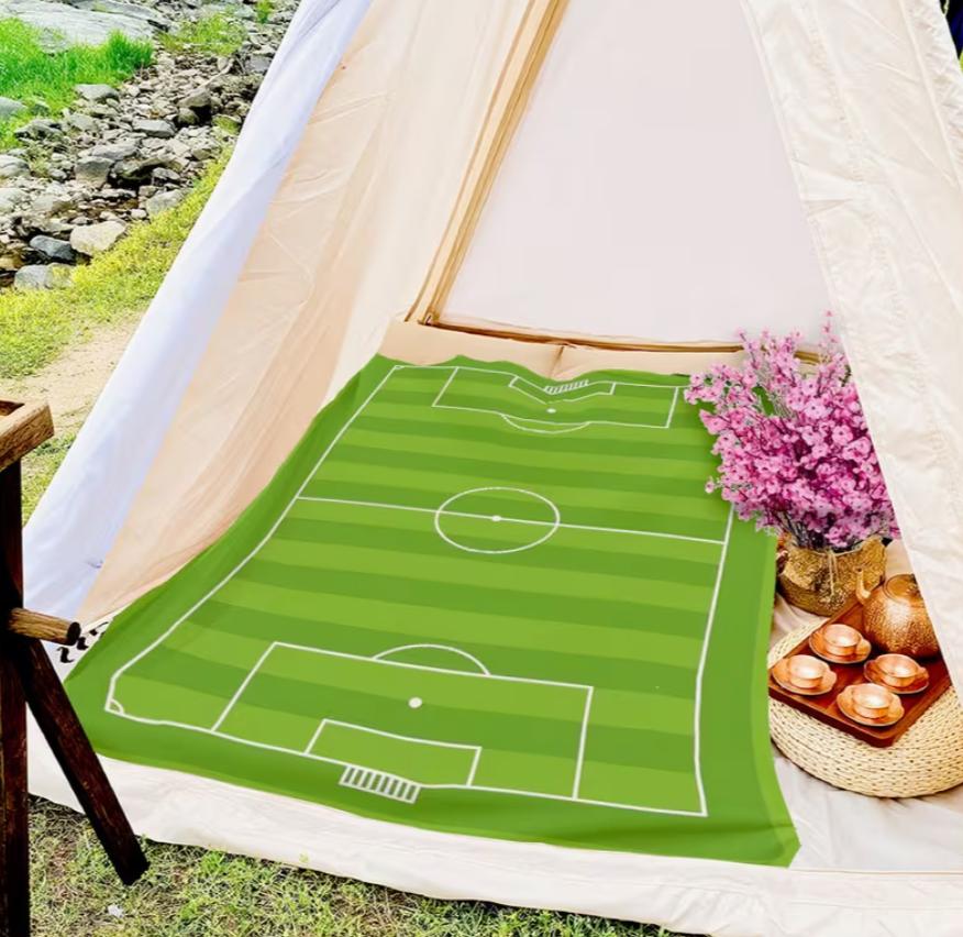 Modern Minimalist Style Football Field Flannel Blanket Soft and Comfortable Gift Throw Camping Travel Blanket Sports Blanket