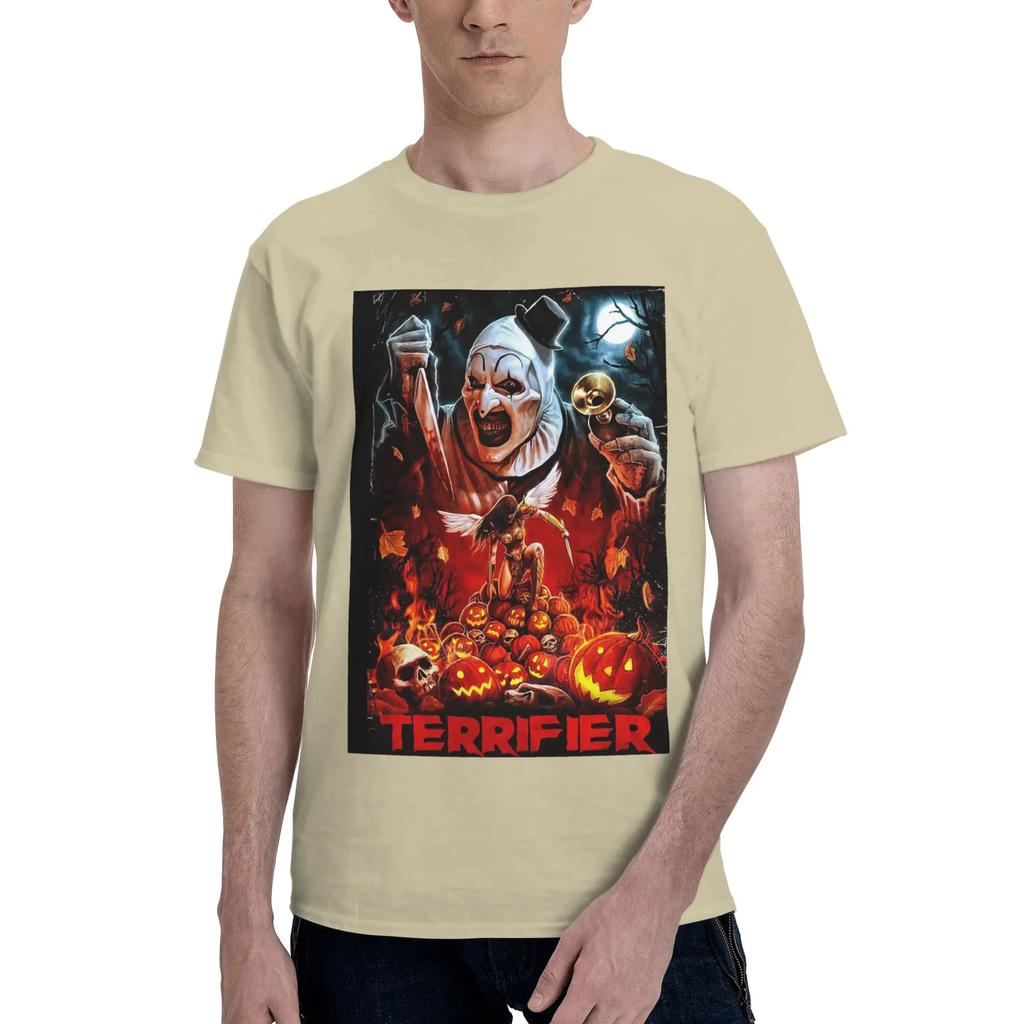 Terrifier Horror Poster 100 Cotton TShirt Mens Classic T Shirts Men Round Neck Short Sleeve S6XL