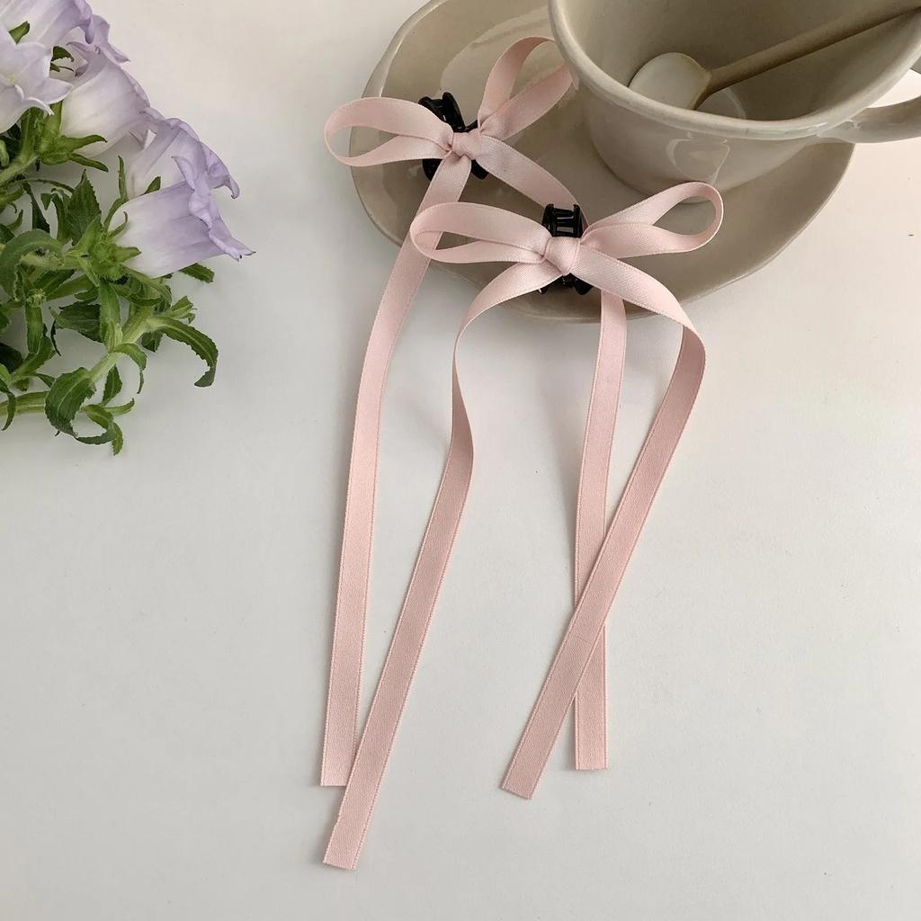 2PC Lovely Small Ribbon Hair Claw for Women Girls Ballet Holiday Hair Accessories HairClaw For Women