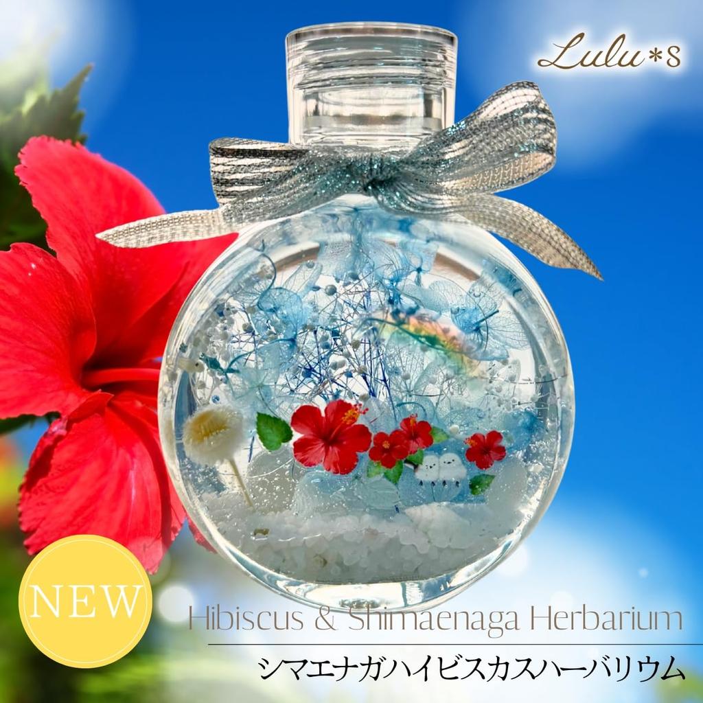 Herbarium Tit and Hibiscus Preserved Flowers Dried Flowers Summer Interior Decor Cool and Relaxing Glass Bottle Tropical Style Summer Gift Birthday