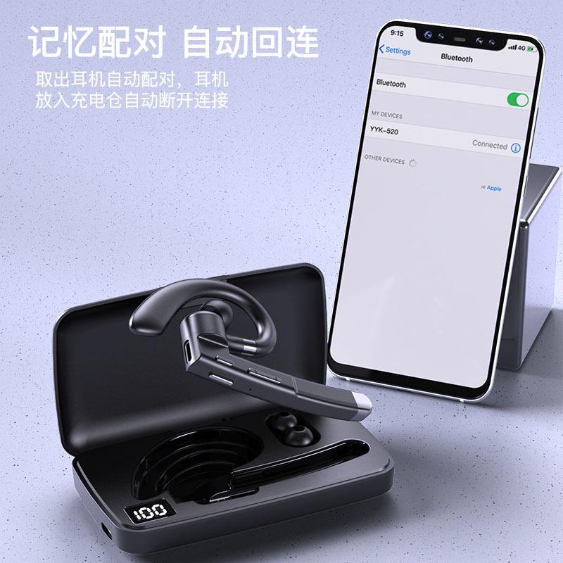 "YYK520 Noise-Canceling Bluetooth Headset with Ear-Hook and Digital Display – High-Quality Sound for Business Calls"