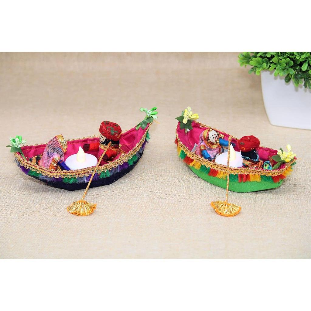 Recycled Material Rajasthani Raja Rani Puppet/Dolls Decorative Tealight Candle Holder (Pack of 2)