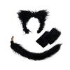 Wolf Ear Tail Set Realistic Design Plush Headband Gloves Tail Set Halloween Parties Role-Playing Accessories