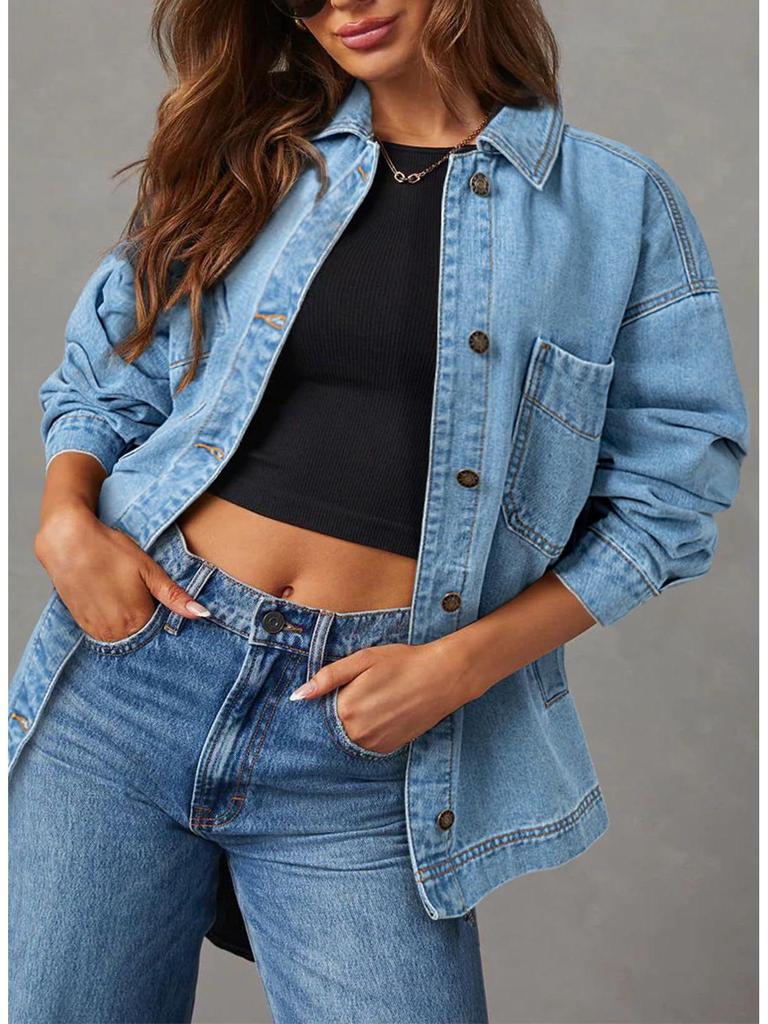 European & American Women's Spring Denim Jacket - Loose Fit