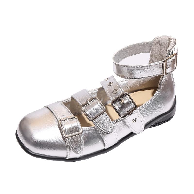 Women Square Toe Flats Shoes Luxury Loafers Brand Party Sandals Designer 2025 Summer New Marie Janes Shoes Casual Sport Sneakers