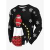 Christmas Elements Santa Claus 3D Printing Men's Spring Autumn Tops T-shirts Fashion Versatile Loose Breathable Long Sleeve O-neck T-shirt Casual