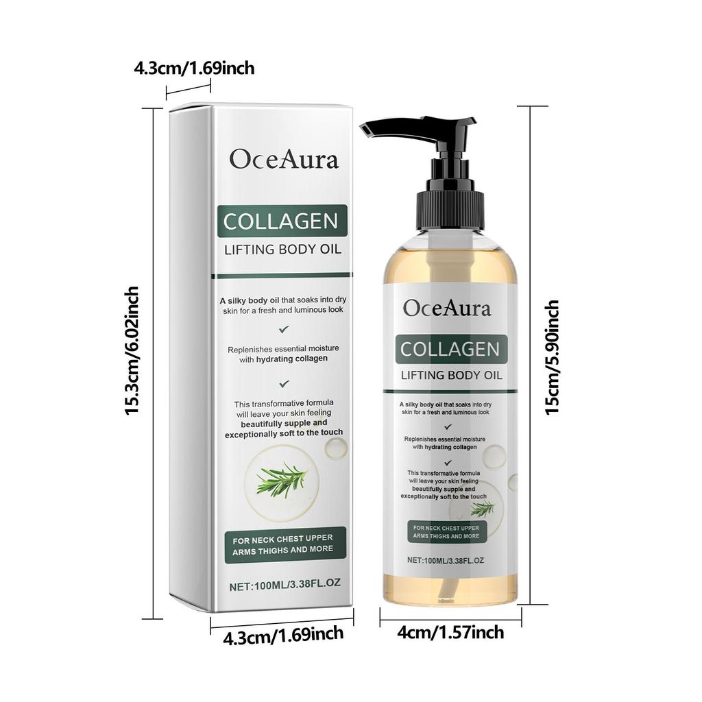 Olio Corpo Rassodante al Collagene - Olio da Massaggio Idratante per Braccia, Pancia e Pelle di Tutto il Corpo