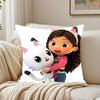 Kids Gabbys Dollhouse Gabby Cats Pillow Case Pattern Printed Pillowcase For Living Room Sofa Cushion Cover & Bedroom Decor