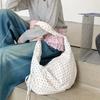 Korean Fashi Polka Dot Shoulder Bag Women Pleated Dumpling Bag Lightweight Large Capacity Shoulder Bag Zippered Crossbody Bag