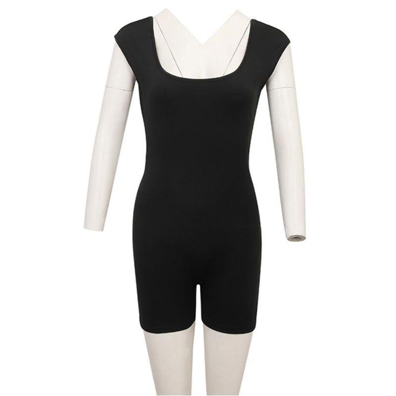 

Европейский и американский сексуальный облегающий комбинезон-шорты Black S