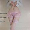 Jinxiao Sexy Lingerie Set: See-Through Lace, Removable Hot Stockings, Garter, and Temptation Thong.