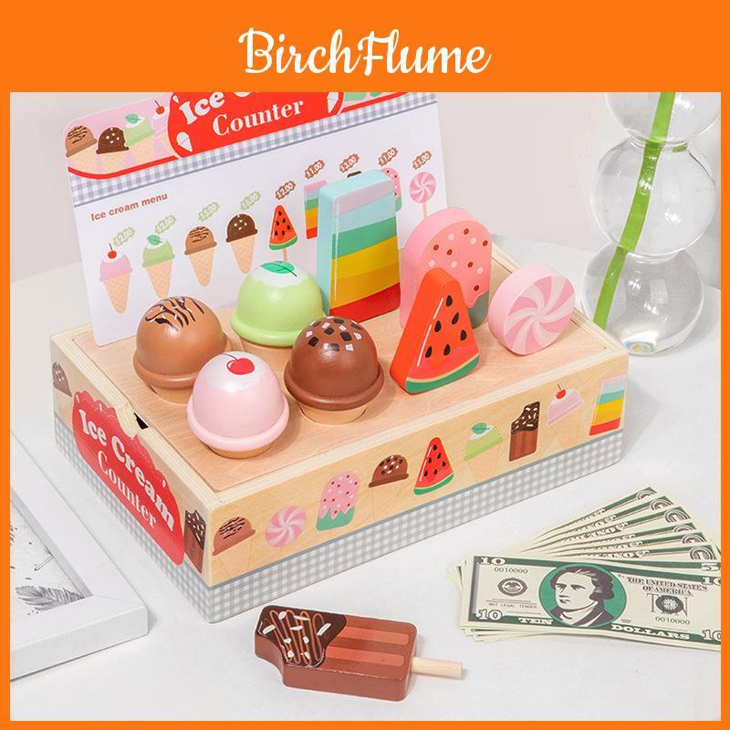 Holz Simulation Eiscreme Verkaufsautomat Modell Kinderspielzeug Set Für Kinder Fantasievolles Rollenspiel