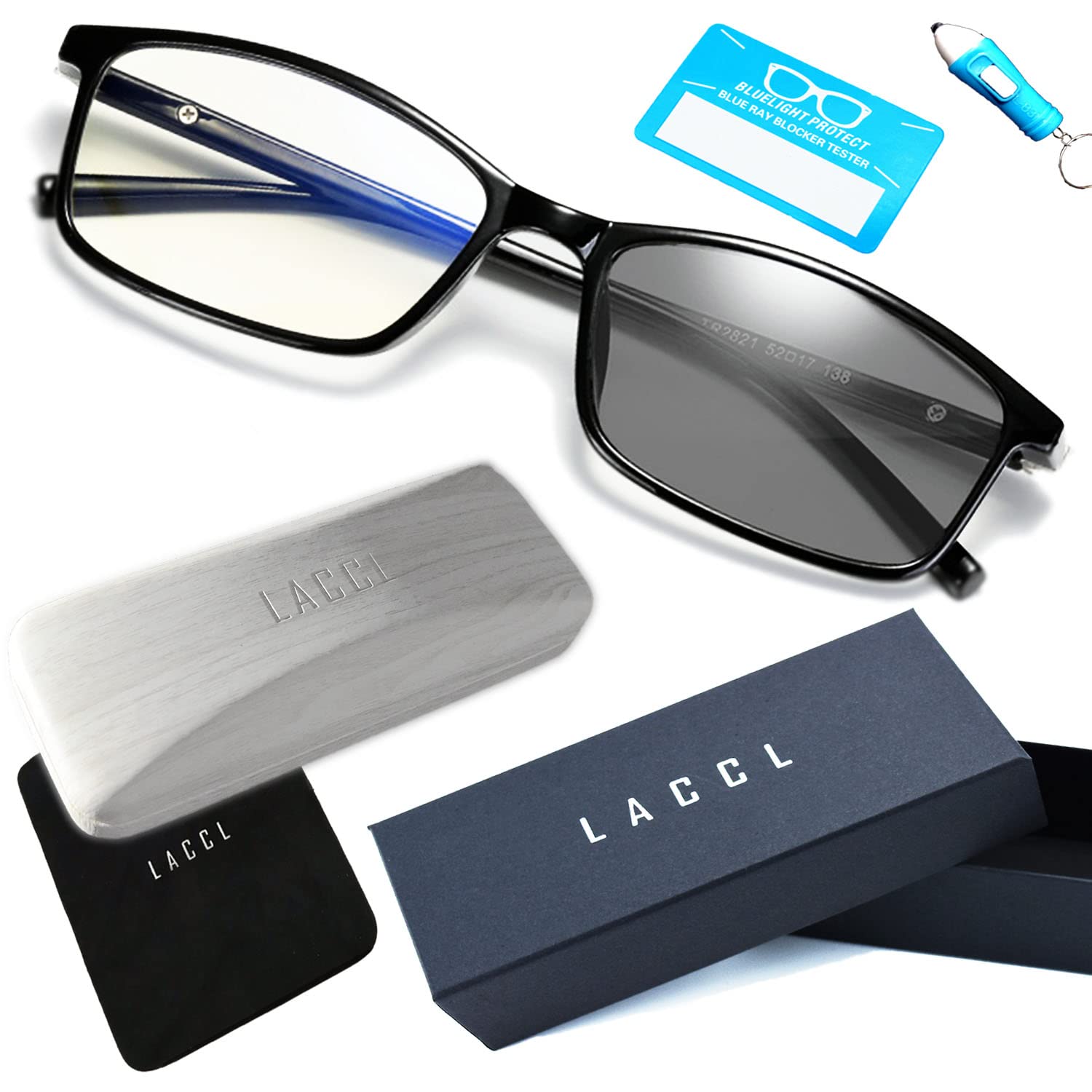 

LACCL Модные фотохромные очки с защитой от синего света и УФ-излучения [LACCL], Очки, 3-в-1, Легкие, Очки, Мужские, Диоптрии, (Квадратный, Обесцвечивание)