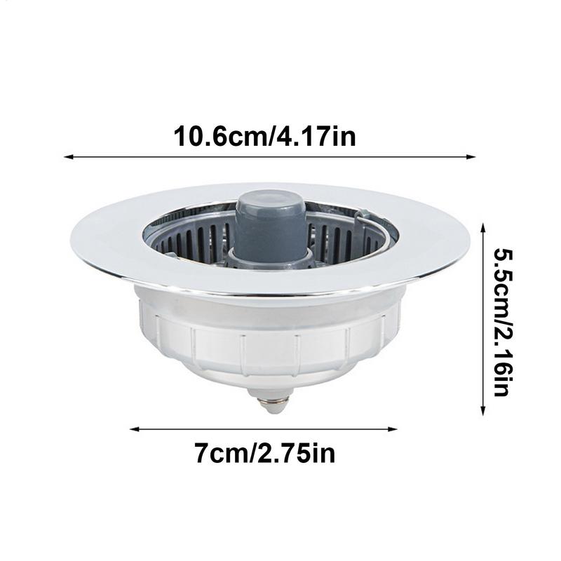 Kitchen Sink Stopper Three In 1 Anti-Clogging Pop Up Drain Plug Odor-Resistant Overflow Draining Cover For Intercepting Food