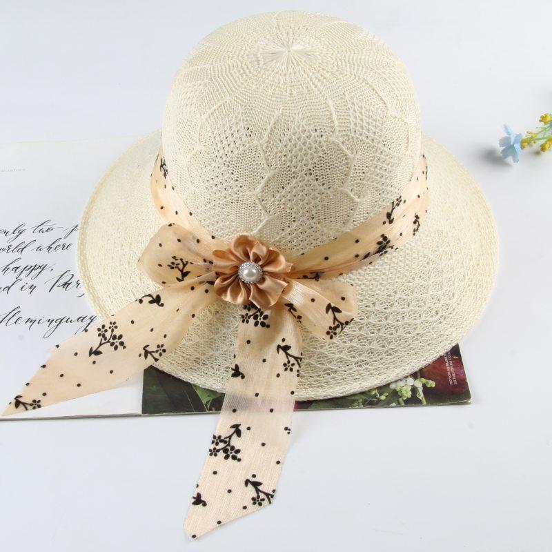 Damen Sommer Sonnenschutz Strohhut mit Gesichtsschutz - Atmungsaktiver Strandhut im koreanischen Stil