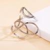 European & American Fashion Stainless Steel Geometric Open Ring - Hip Hop Style for Women
