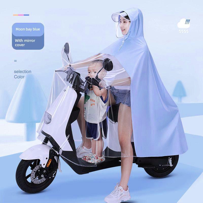 Raincoat Electric Battery Motorcycle 2023 Double Mother and Child Matching Double Female Long Full Body Rainproof Motorcycle