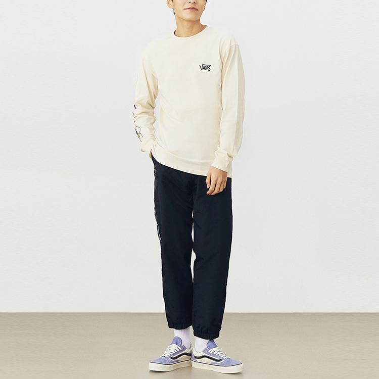 Vans Micro Dazed Egg Fun Print Casual Round Neck Long Sleeve Drop Shoulder T-Shirt Unisex T-Shirt Off-White VN0A5E3LZ6K