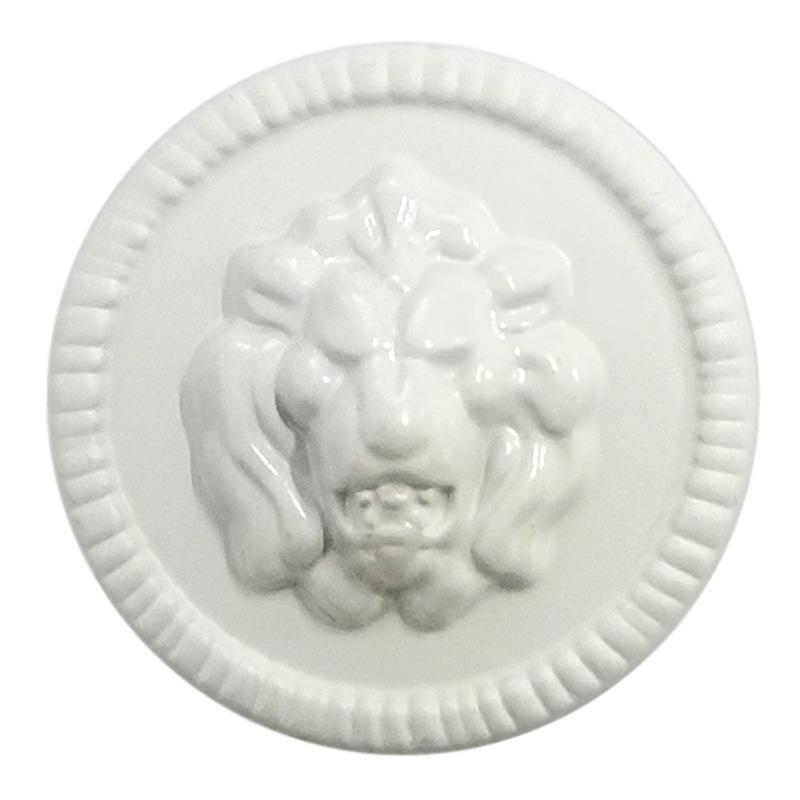 5Pcs Lion Head Pure Black And White Alloy Button Blazer Xiaoxiang European And American Style Double-Sided Nylon Coat Buttons