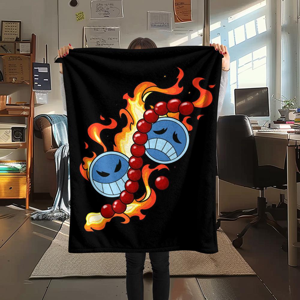 1PC Anime One Piece Patterned Flannel Blanket Suitable For All Seasons For Home Decor Warmth And Comfort Gifts Holiday Present