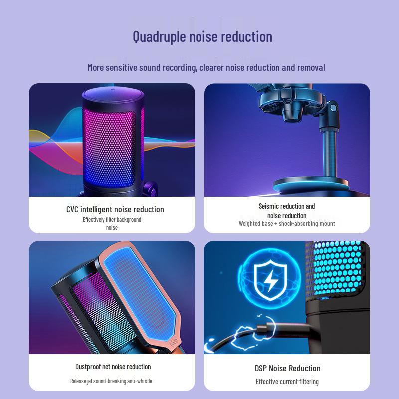 Fifine A6 Radiance RGB Microphone for PC, Phone, Recording, Gaming, Dubbing & Live Streaming
