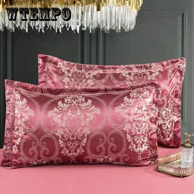 High-grade Pure Cotton Satin Jacquard Pillowcase Cotton Pillowcase A Pair of Adult Pillow Core Cover Pillow Leather 48x74cm