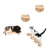 Wall Mounted Cat Bridge Cat Hammock with Wood Stairway or Scratching Post for Cats Perch and Playing Cat Indoor Playground
