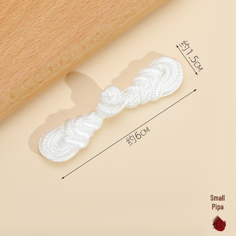White Nylon Frog Buttons, Handmade Rope Woven Chinese Tang Suit Qipao Retro Flower Accessories
