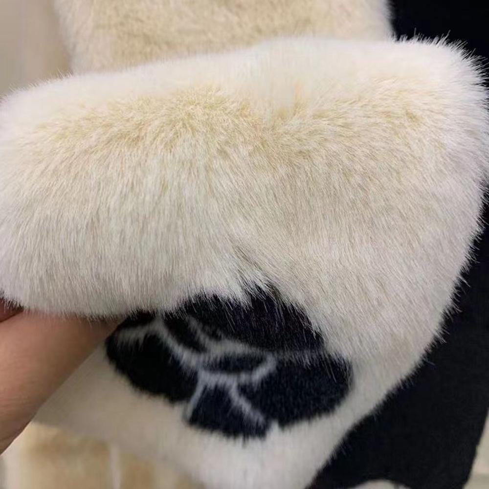 Camellia Warm Earmuffs Collar Shawl Neck Warmer Plush Fur Scarf New Ear Cover  Women