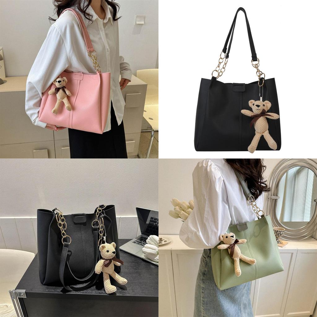 Stylish Large Capacity Tote Bag For Women In Fashionable Black White Pink Colors Ideal For College And Daily Use