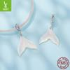 S925 Sterling Silver Dream Man Fishtail Pendant Accessories, Fashion Fritillary Fishtail Diy Bracelet Beaded