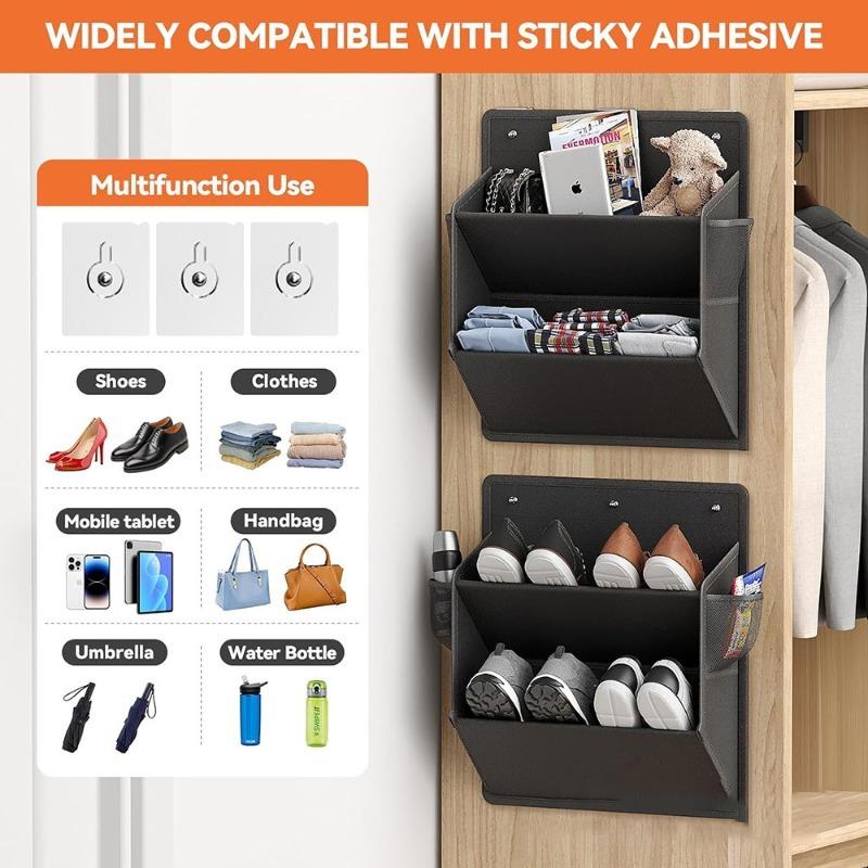 1PC RV Shoe Storage with Adhesive Tape Door Shoe Rack with Large Deep Pockets Suitable for Campers Narrow Space Wardrobe Storage