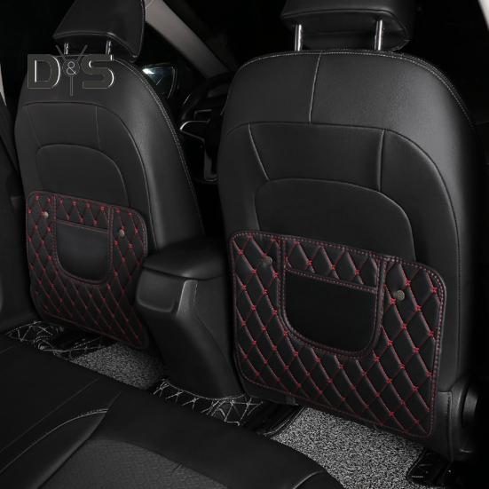 Ochranný kryt opěradla autosedačky s úložným vakem Univerzální Snadná instalace Umělá kůže odolná proti nečistotám Ochranné pouzdro Snadné čištění