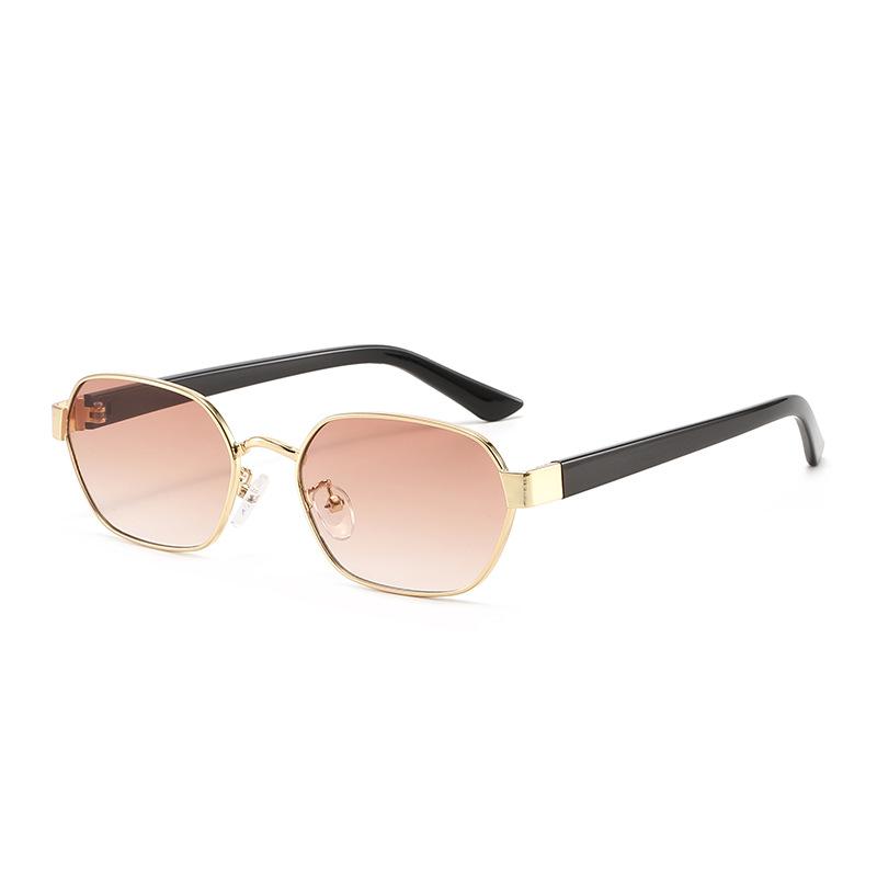 2026 New Polygon Metal Square Sunglasses, Vintage Fashion UV400 Protection Glasses for Round Faces