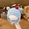 Knitted wool winter going out hat ear protection baby hat infant hat foreign style autumn and winter thickening baby warm