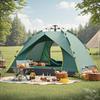 Lightweight Outdoor Waterproof and Windproof Pop-Up Tent with Storage Bag for Outdoor Camping and Emergency Preparedness (Green - Twin)
